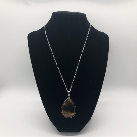 Tigers Eye Water Drop Necklace - Picture 2 of 3